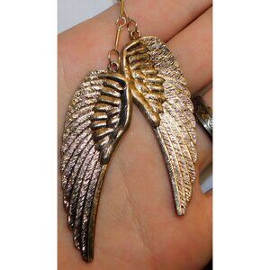 Whimsical Religious Silver Tone Angel Wing Necklace